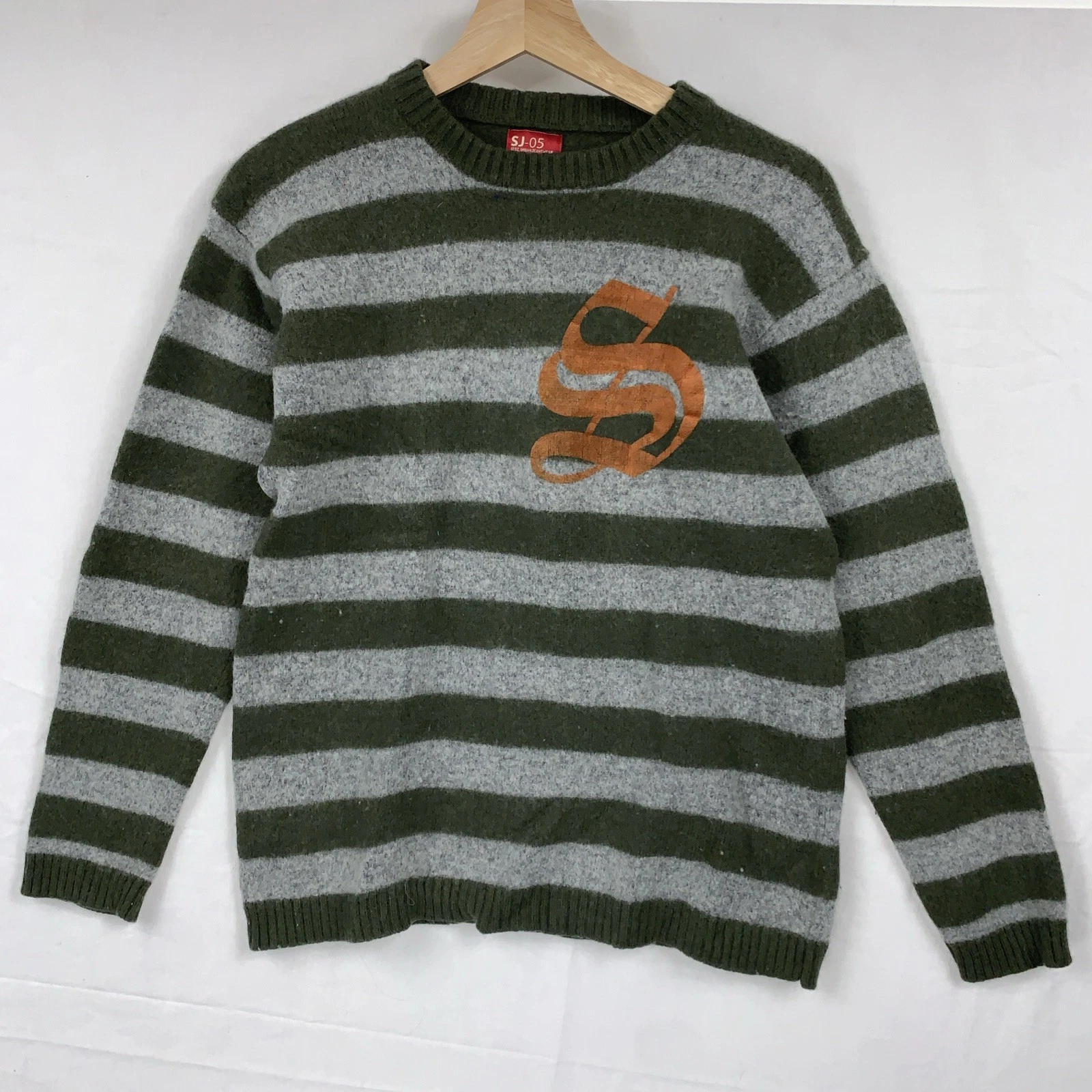 Vtg Sean John Striped Sweater Long Sleeve Shirt Wool M Y2K