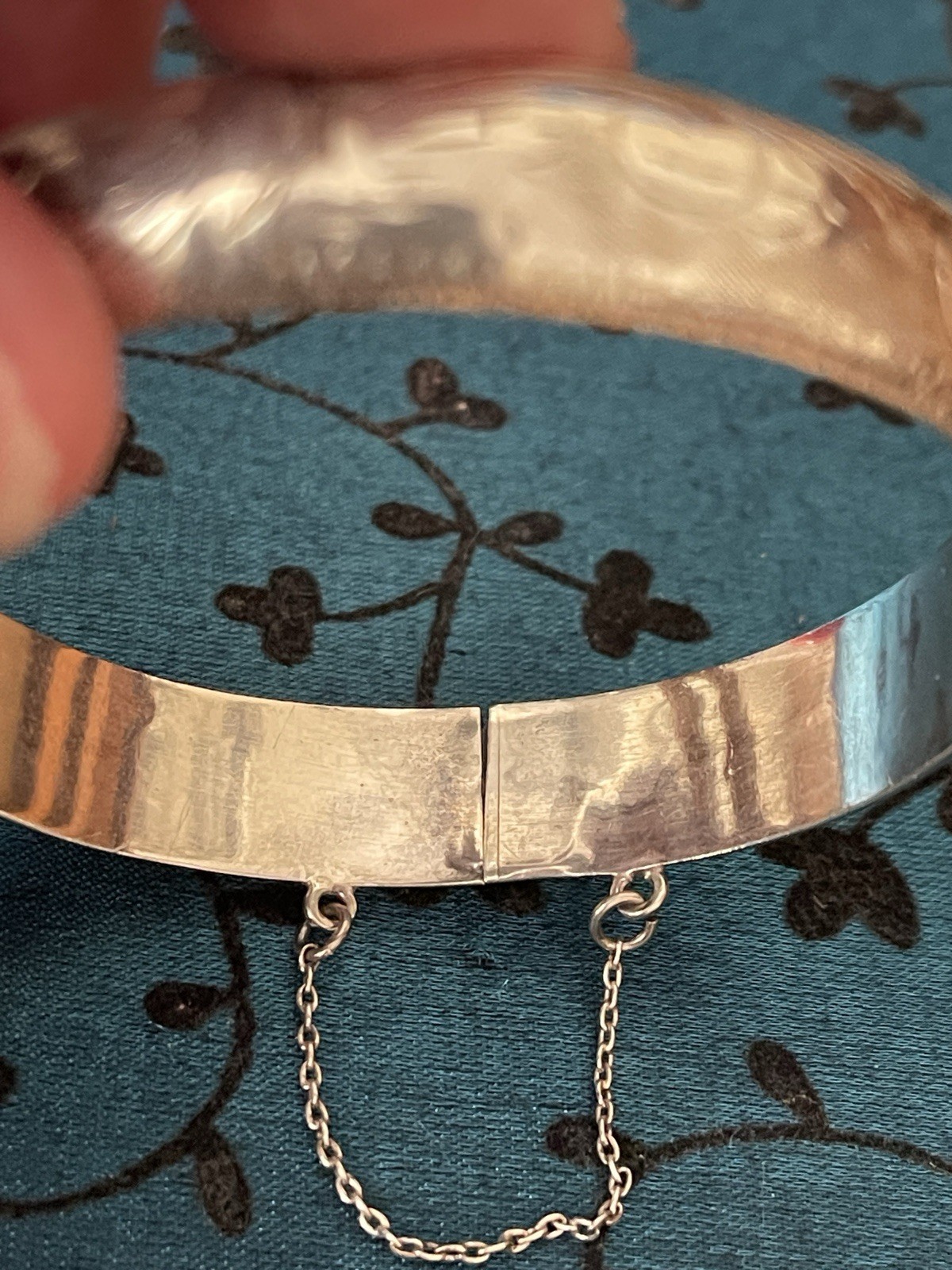 SILVER 925 ETCHED BANGLE-HINGED BRACELET VINTAGE … - image 11