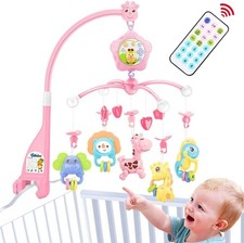 Musical Baby Crib Mobile Toy - Pink Forest