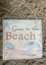 Gone to the Beach Coastal Wall Sign Beach House Nautical Hanging Decor