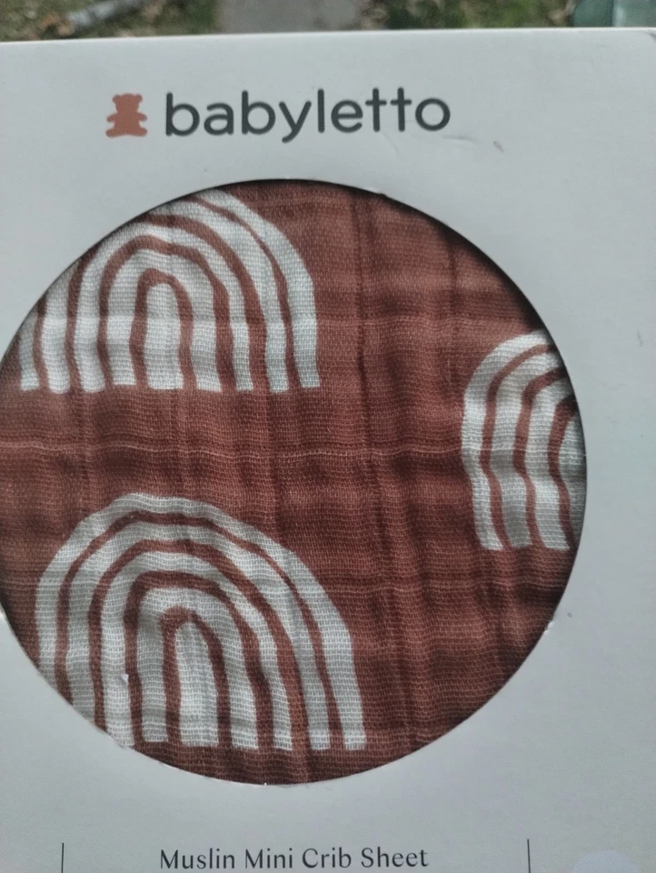 Mini sábana babyletto de muselina arco iris - algodón orgánico Foto 2 de 4