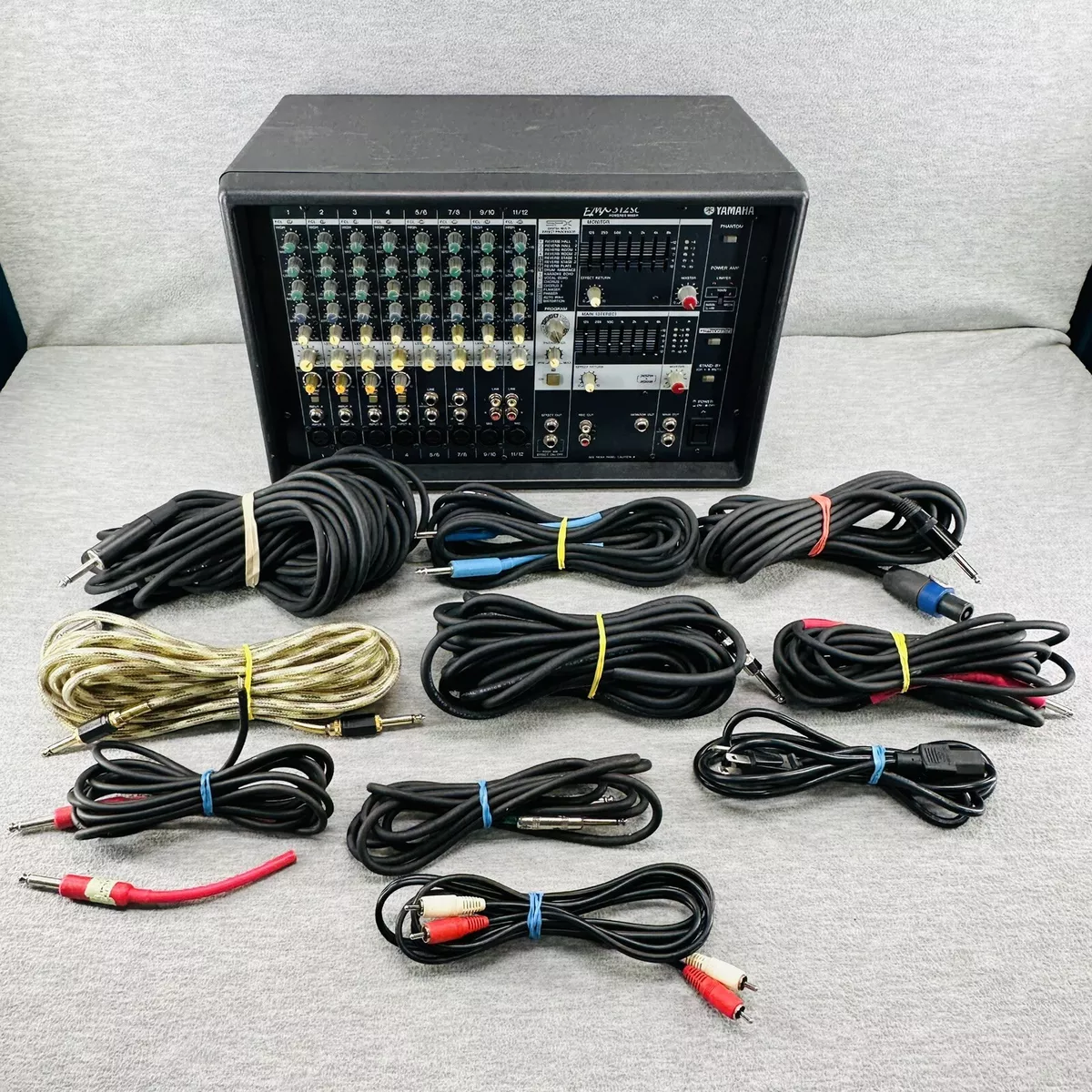 YAMAHA - 12-Channel Powered 2 x 300 Watts Black W/ Cables | eBay