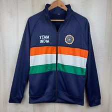 Team India Cricket Board Flag Colors Full Zip Jacket Size Small