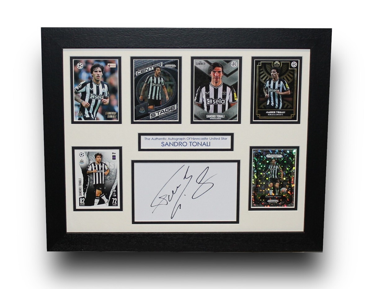 SANDRO TONALI Framed Newcastle SIGNED Autograph Card Display