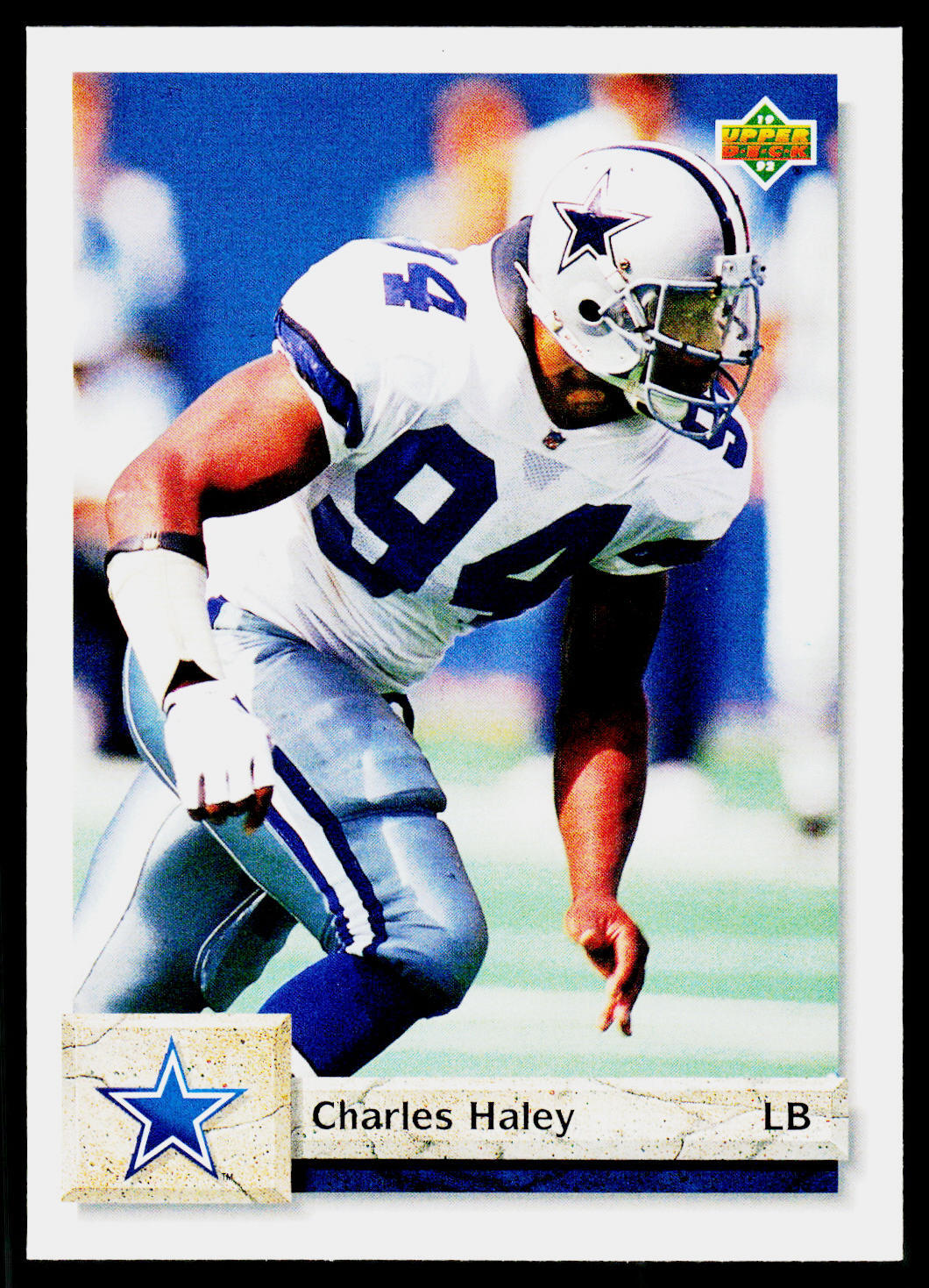 Charles Haley, 1992 Upper Deck Football Card, #438, Dallas Cowboys,