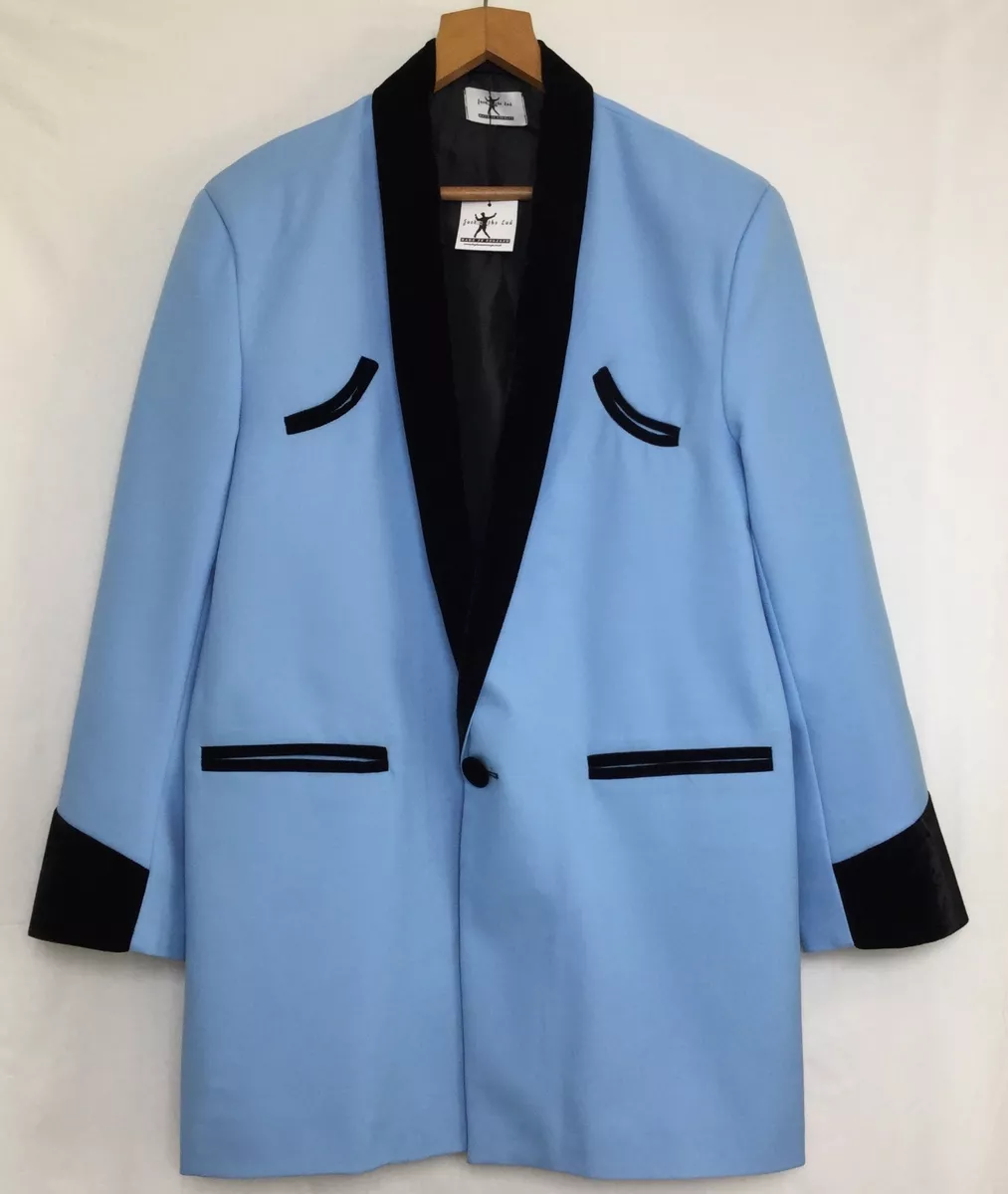 TEDDY BOY DRAPE JACKET, 44” LIGHT BLUE 1950s ROCK n roll TRADITIONAL TAILOR  | eBay