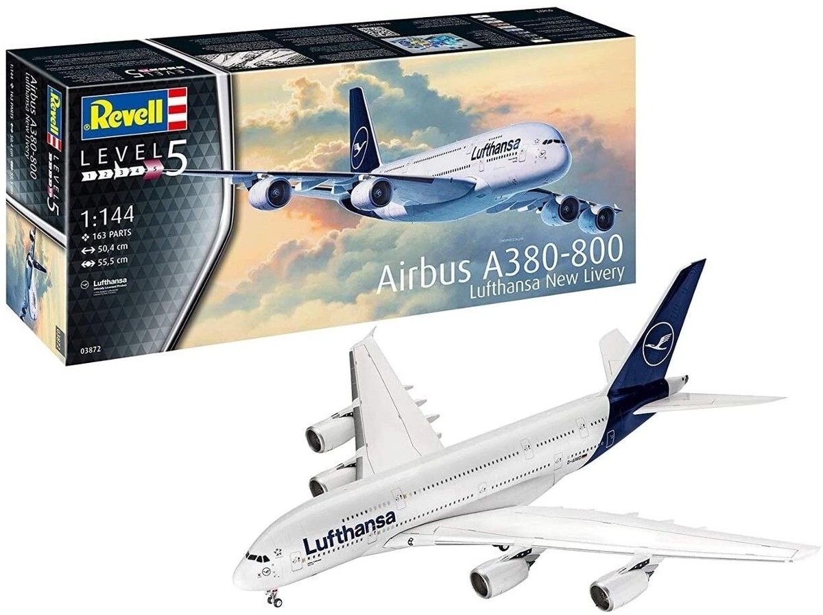Revell プラモデル Airbus A380-800 Lufthansa Revell - Airbus A380-800 Lufthansa New Livery, 1/144, 03872