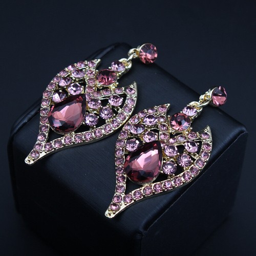 Crystal Jewelry Set Statement Necklace Earring Choker Bibs Women Bridal Wedding - Picture 137 of 174