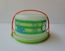 Vintage Tupperware Tuppertoys Mini Cake Taker with Handle Kids - Animal Theme