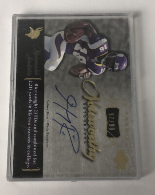 2007 UD Premiere Noteworthy Auto #97/99 Sidney Rice