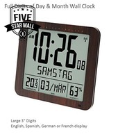 Franklin Cl-2 Large Format Atomic Digital Wall Clock With Day/date, Temperature Franklin Cl-2 Large Format Atomic Digital Wall Clock With Day/date, Temperature