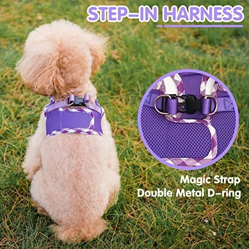 Dog Harness for Puppy and Small New XS(CHEST 12.8"-14.8", 3-9 lbs) Purple