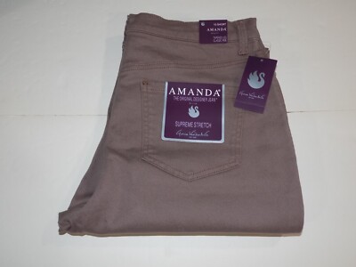 GLORIA VANDERBILT CLASSIC RISE SUPREME STRETCH AMANDA JEAN MS SZ 6 AVE BROWN
