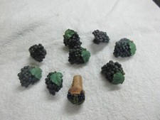 Wine /Grape, Resin Drawer Handles/Pulls (8) and One Grape Wine Cork(1) , Vintage
