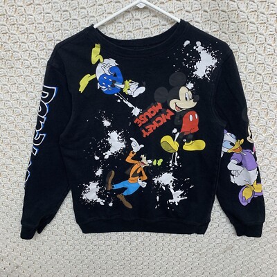 Disney Sweatshirt Teens Size Medium Black Mickey Minnie