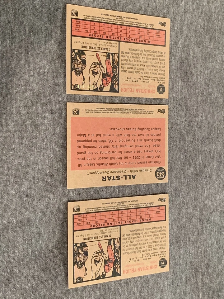 Christian Yelich 2011 Topps Heritage Minors (3) Card Lot - Image 2 of 4