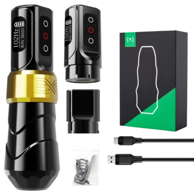 CHUSE Wireless Tattoo Maschine Pen Rotary Coreless Motor 2400mAh Akku LED-Anzeige