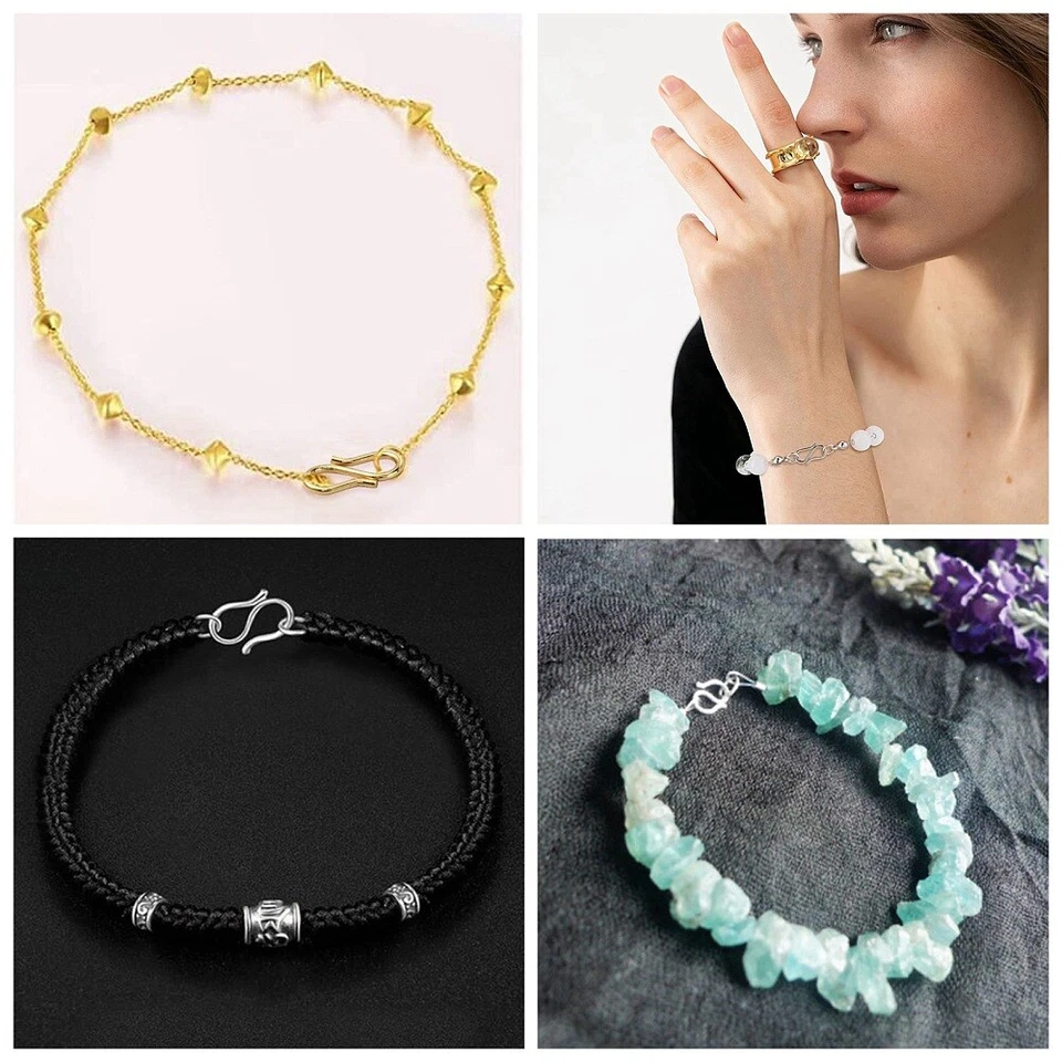 100x S-Hook Clasps S Hooks Necklace Clasp Connectors for Necklace Jewelry Making - Image 4 of 4