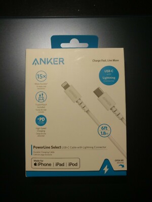 ANKER PowerLine Select USB-C w/ Lightning Connector 6' Charging Cable | A8613
