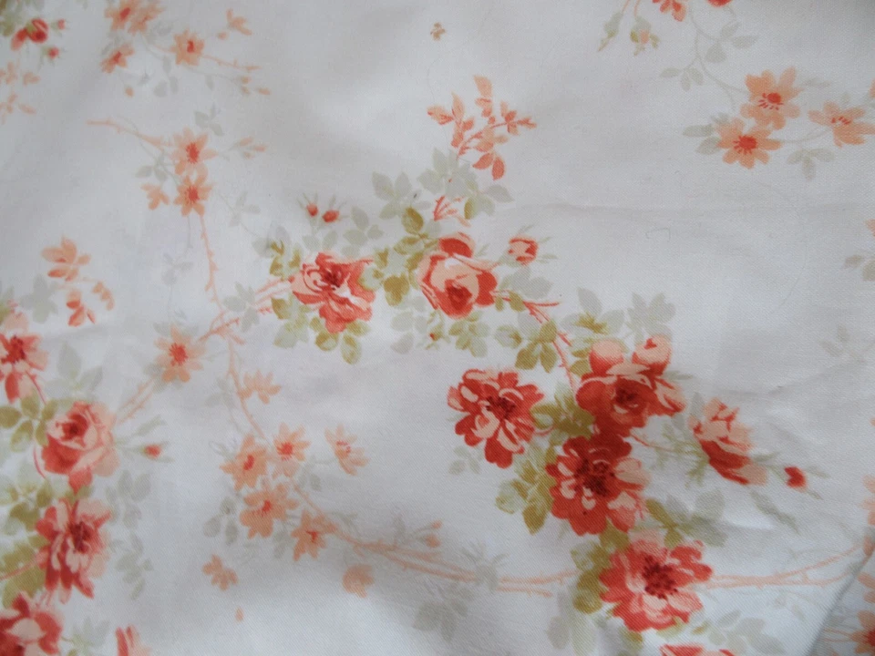 Martha Pullen 旧巴黎绗缝面料 2004 棉织物全新橙色玫瑰 — 第 2/3 张图片