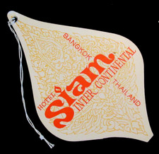 Original Vintage Siam Inter Continental Luggage Label Thailand