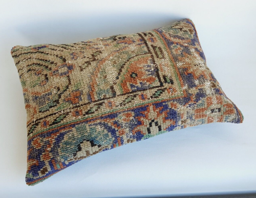 Turkish Rug Pillow Cover, 16x24 Vintage Rug Pillowcase,Ethnic Handmade Cushion - Picture 9 of 9