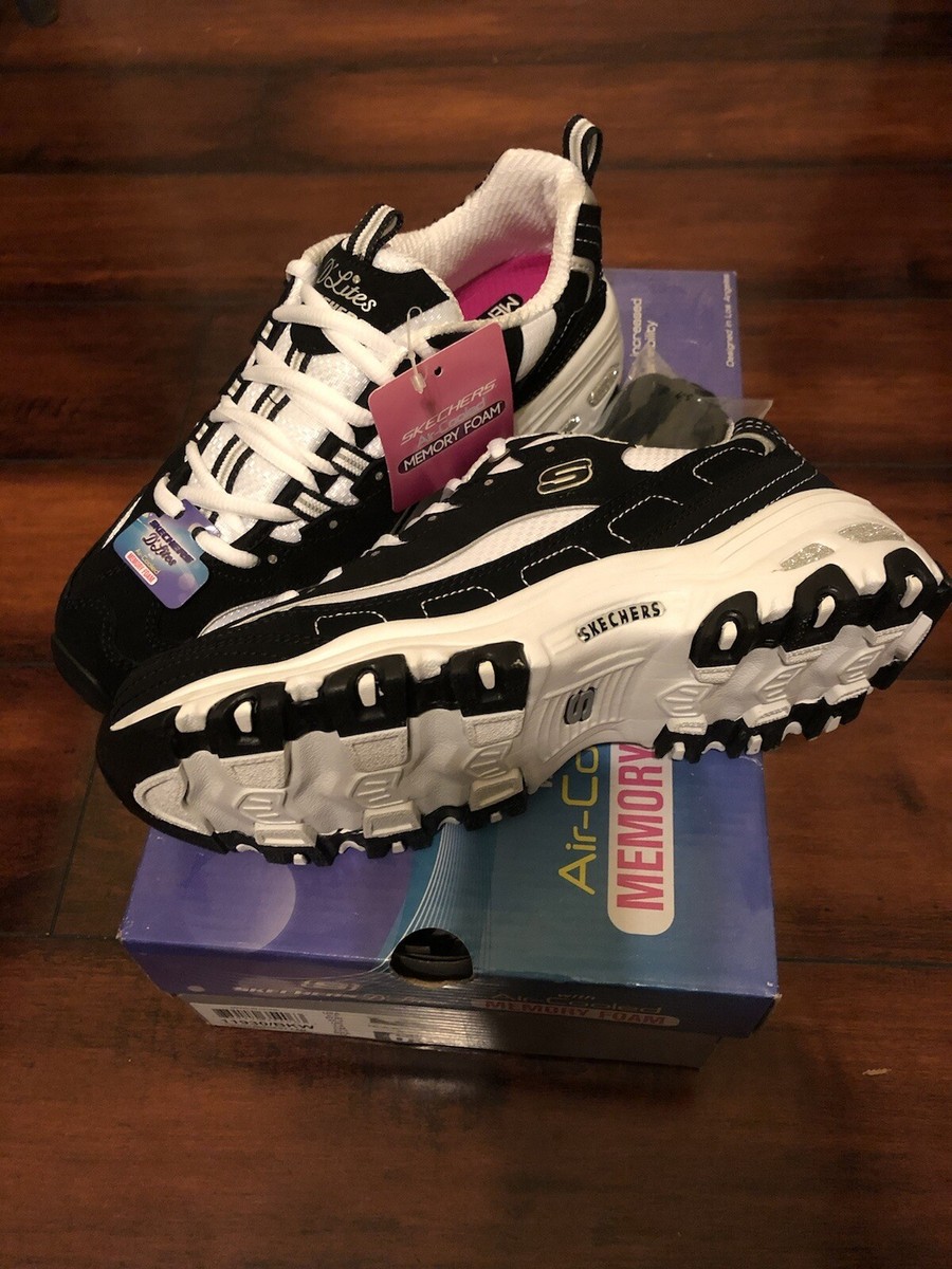 Skechers D'Lites Biggest Fan Woman Shoes - Black - 6.5 Size