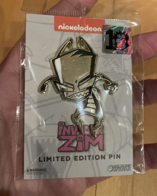 Zen Monkey Studios Nickelodeon Invader Zim & Gir Gold Enamel Pin