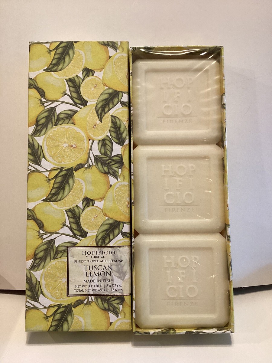 Hopificio Finest Italian Soap Tuscan Lemon Set 3 Triple Milled