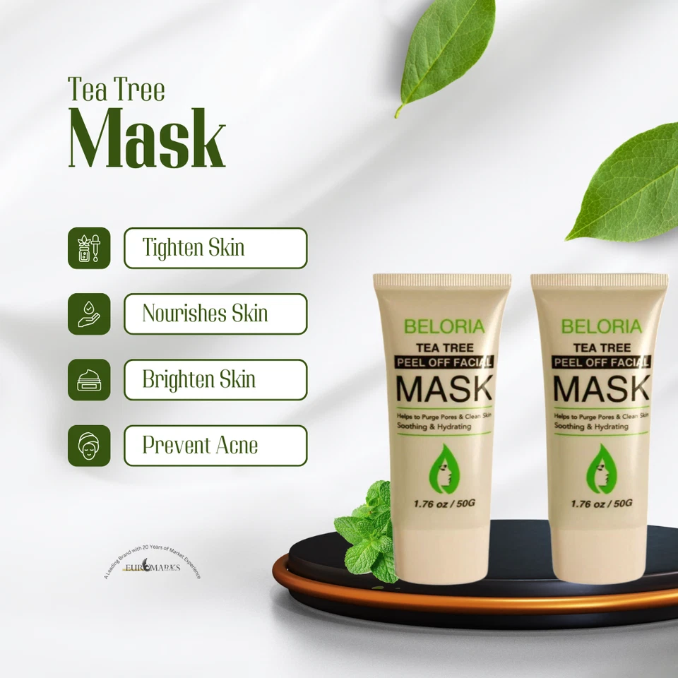 2x Tea Tree Oil Activated Facial Mask Black Face Mask Blackhead Remover Peel Off - Image 2 of 3