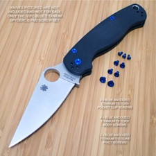 BLUE Anodized 9pc Titanium Screws Set fits Spyderco Paramilitary PM2 (NO KNIFE)