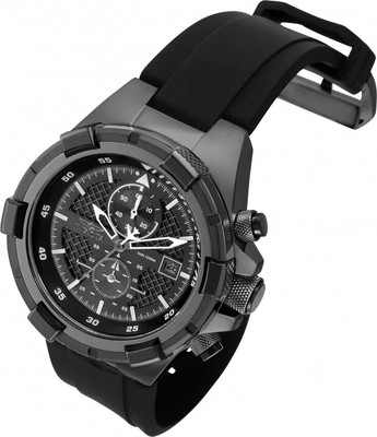 NEW Invicta Men's 51mm Aviator Quartz Chronograph Gunmetal Silicone Strap Watch