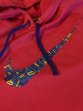 NIKE THERMA FIT SIZE WOMEN'S MEDIUM DARK PINK HOODIE JUST DO IT SCRAMBLE SWOOSH