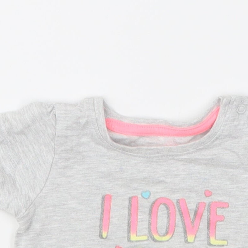 Primark Girls Grey Cotton Blend T-Shirt Size 3-6 Months Pullover - I image 5