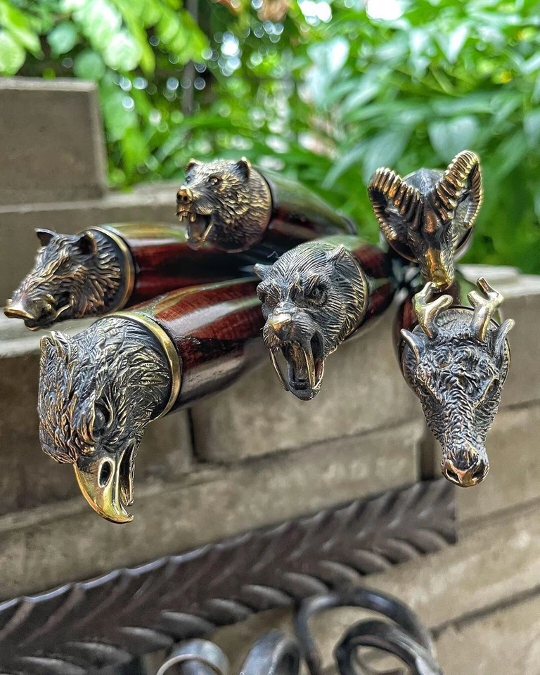 Premium skewers 6 pcs bronze animals head decoration grill barbecue BBQ - Image 3 of 4