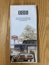 Texaco Map Ohio Columbus Cleveland Cincinnati 1972 Gas Oil Advertising