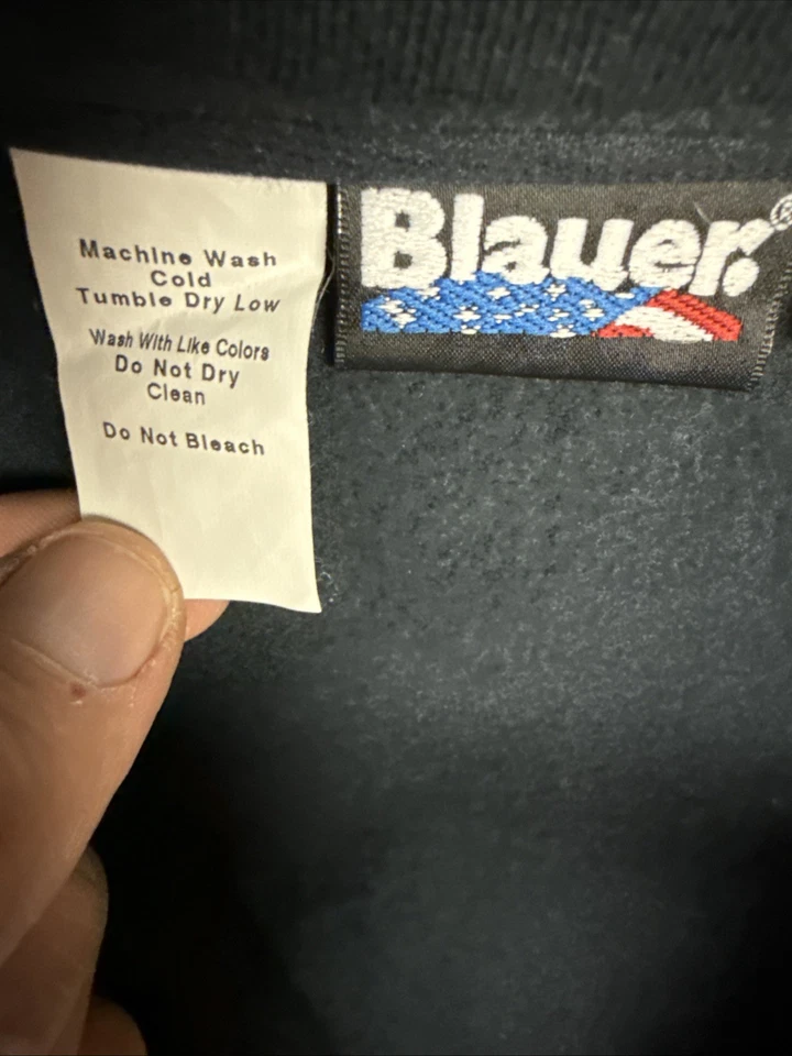 New Blauer 4640X 100% Cotton Fleece w/ B. XDry Jacket Mens L Reg Dark Navy - Image 4 of 4