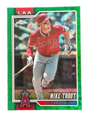 2026 Topps Chrome LogoFractor Mike Trout Green Refractor /99 Angels