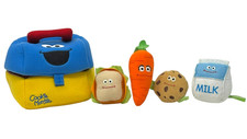GUND Cookie Monster's Lunchbox Plush Playset 2018 Crinkle Squeaker Complete