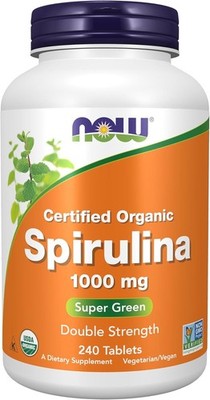 NOW FOODS Spirulina Double Strength 1000 mg Organic 240 Tablets