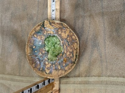 Trinket Dish Ashtray Art Pottery Glazed Crackled Glass