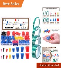115Pcs High Temp Silicone Plugs & 36Yds Masking Tape Set for Painting Excellence
