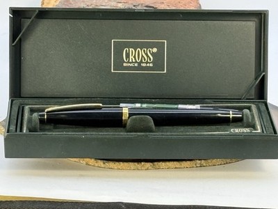 Cross Fountain Pen Gold Plated Nib 806-1M Black In Box (unused)--1805.26