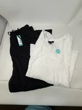 Stitch fix LOT OF 2 Skies Are Blue BLACK TROUSERS & FORTUNE+IVY WHITE BLOUSE  1X