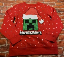 Mad Engine Minecraft Boys Christmas Sweatshirt Sz Large