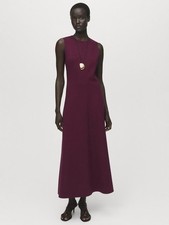 New Gorgeous MangoLetizia Sleeveless Dress DarkRed Uk 8 Burgundy Midi Occasion
