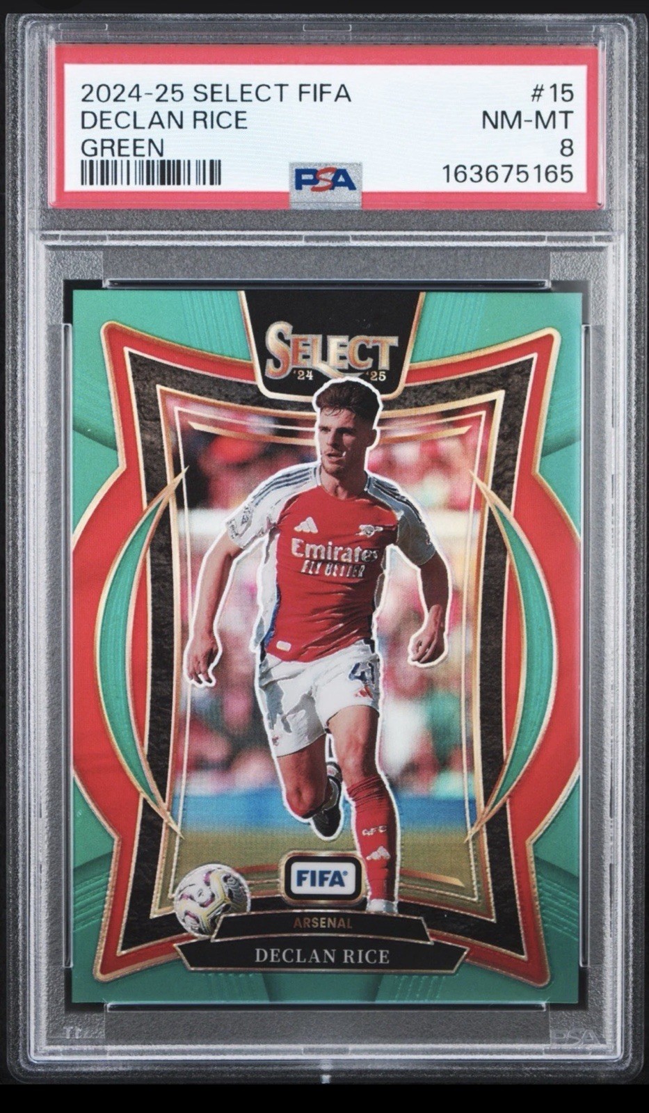 2024-25 PANINI SELECT FIFA GREEN #15 DECLAN RICE 3/5 PSA 8