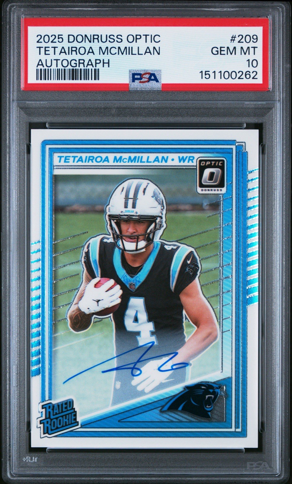 Tetairoa McMillan Panini Donruss Optic #209 Autograph