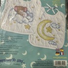 New Janlynn 2 Crescent Moon Baby Bibs Stamped Cross Stitch Kit #63-101 Vtg 2001 — photo 2