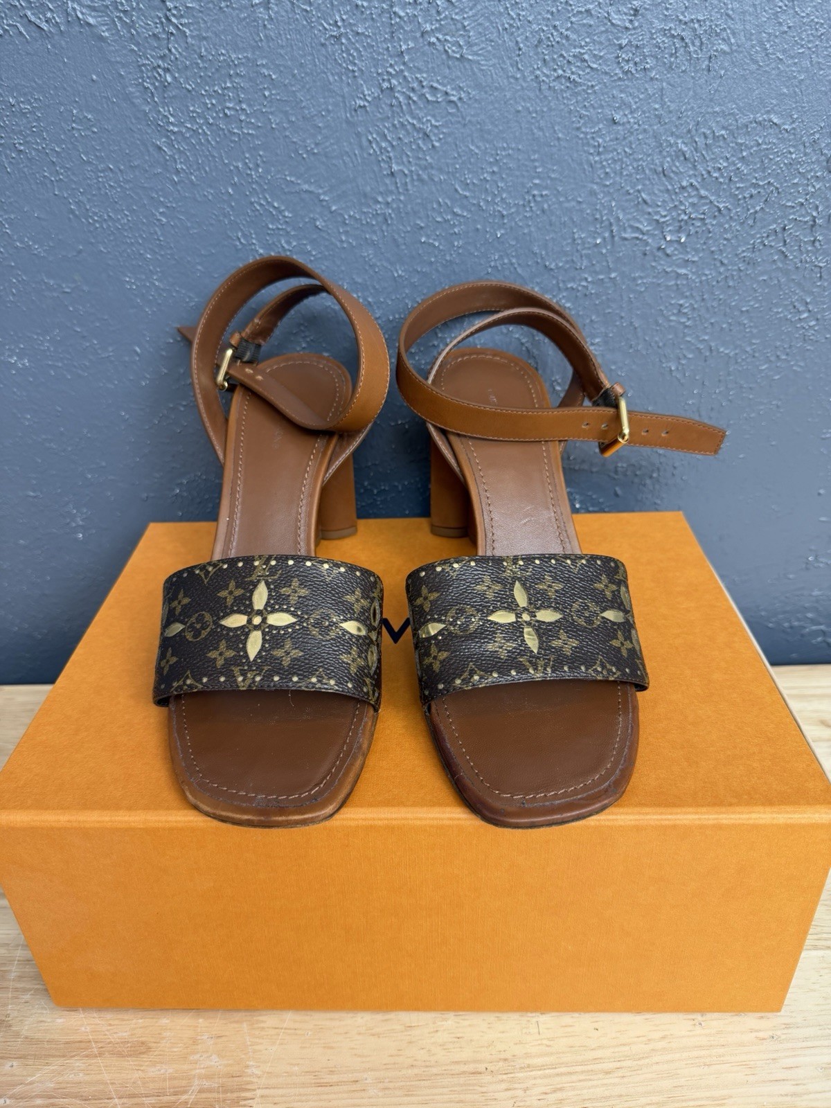 Louis Vuitton Monogram Flower Heel Sandals – Rare, Gently Worn, Size 41